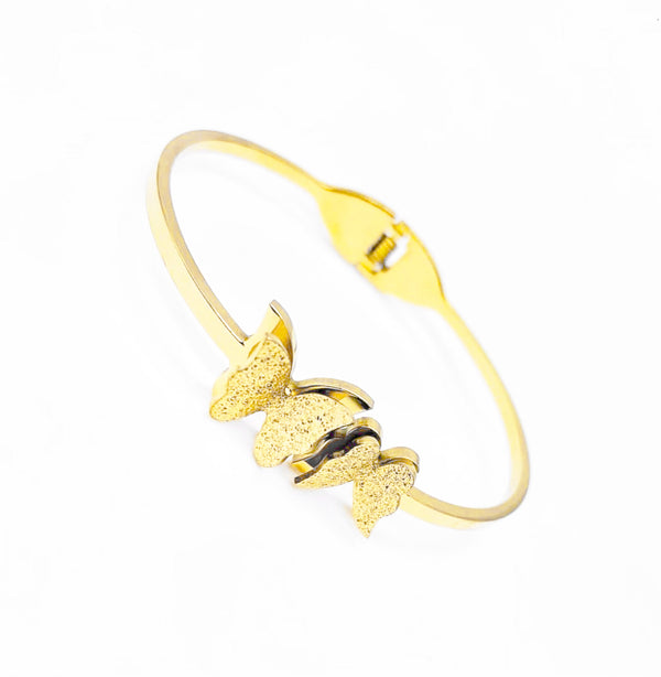 18K Gold Plated Waterproof Butterfly Bangle & Bracelet – Elegant and Durable Jewelry for Women